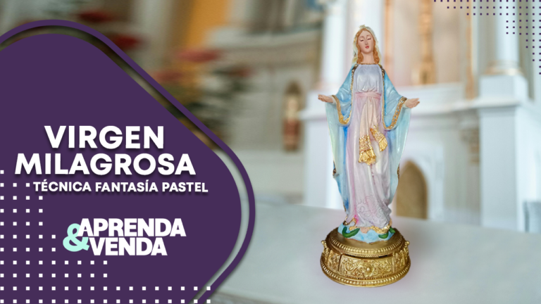 Virgen Milagrosa Técnica Fantasía Pastel en Aprenda y Venda