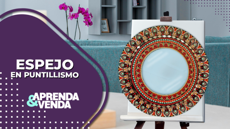 Espejo Decorativo con Puntillismo en Aprenda y Venda