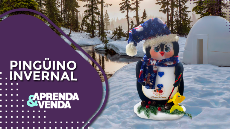 Pinguino Invernal en Paño Lency – Aprenda y Venda – Teleamiga